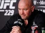 FILE - Dana White, president of UFC, speaks at a news conference after the UFC 229 mixed martial arts event in Las Vegas, on Oct. 6, 2018. (AP Photo/John Locher, File)