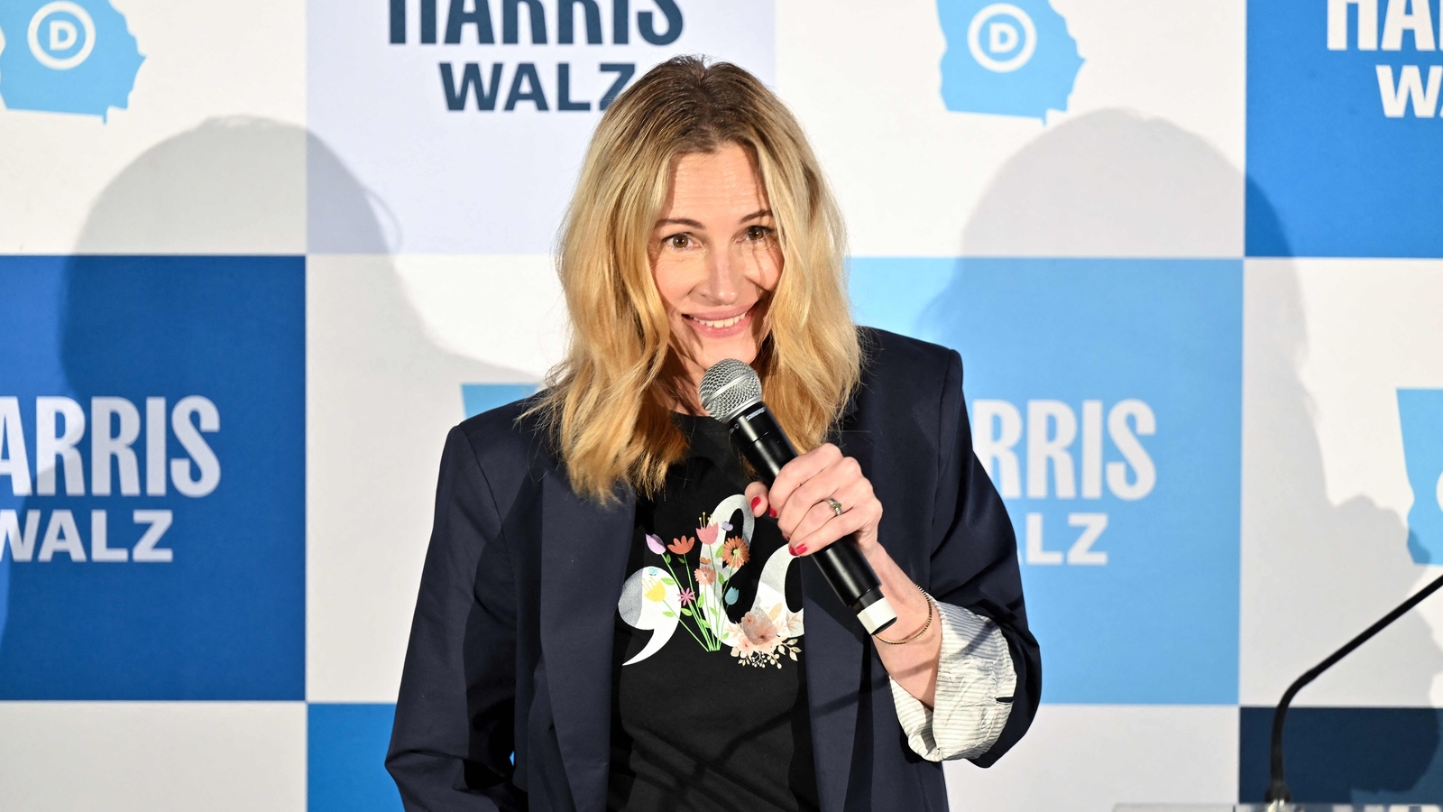 Julia Roberts draws flak after pitching for Harris at Georgia rally, ‘How much did they pay her?’
