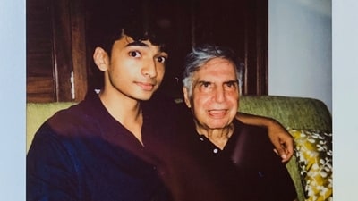 Industrialist Ratan Tata with his assistant Shantanu Naidu