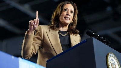 Democratic presidential nominee Vice President Kamala Harris speaks during a campaign event Thursday, Oct. 10, 2024, on the Gila River Indian Community reservation in Chandler, Ariz. (AP Photo/Ross D. Franklin) (AP) Democratic presidential nominee Vice President Kamala Harris speaks during a campaign event Thursday, Oct. 10, 2024, on the Gila River Indian Community reservation in Chandler, Ariz. (AP Photo/Ross D. Franklin) (AP)