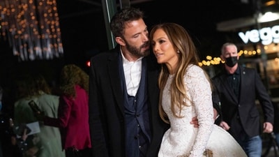 US actress Jennifer Lopez and actor Ben Affleck arrive for a special screening of "Marry Me" at the Directors Guild of America (DGA) (AFP) US actress Jennifer Lopez and actor Ben Affleck arrive for a special screening of "Marry Me" at the Directors Guild of America (DGA) (AFP)