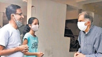 In 2021, chairman emeritus of Tata Sons, Ratan Tata, travelled 150 kilometres from Mumbai to Pune by car, to visit a former employee who had been ill for two years. (HT PHOTO) In 2021, chairman emeritus of Tata Sons, Ratan Tata, travelled 150 kilometres from Mumbai to Pune by car, to visit a former employee who had been ill for two years. (HT PHOTO)