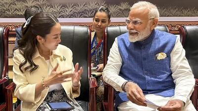 Prime Minister Narendra Modi meets Thailand Prime Minister Paetongtarn Shinawatra on the sidelines of East Asia Summit, in Vientiane, Laos. (PTI via X/MEAIndia) Prime Minister Narendra Modi meets Thailand Prime Minister Paetongtarn Shinawatra on the sidelines of East Asia Summit, in Vientiane, Laos. (PTI via X/MEAIndia)
