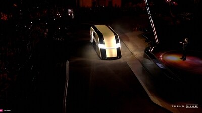 Tesla's CEO Elon Musk introduced the Cybercab robotaxi and Robovan concepts, aiming for production in 2026. The Cybercab may cost less than $30,000. The event was delayed, reflecting Musk's history of optimistic timelines. (Reuters)