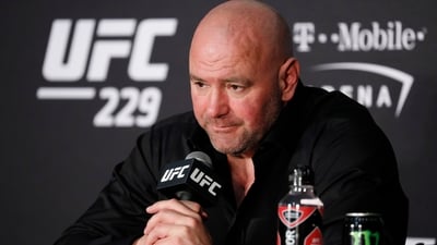 FILE - Dana White, president of UFC, speaks at a news conference after the UFC 229 mixed martial arts event in Las Vegas, on Oct. 6, 2018. (AP Photo/John Locher, File) (AP) FILE - Dana White, president of UFC, speaks at a news conference after the UFC 229 mixed martial arts event in Las Vegas, on Oct. 6, 2018. (AP Photo/John Locher, File) (AP)