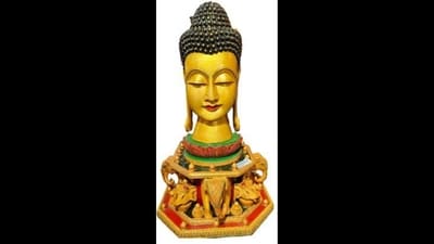 Prime Minister Narendra Modi gifts the Kadamwood colour embossed Buddha head to PM of Lao PDR, Sonexay Siphandone, in Vientiane on Friday. The Kadamwood colour embossed Buddha head is a striking piece of art that beautifully marries traditional craftsmanship with symbolic significance. Crafted from high-quality Kadamwood, known for its durability and rich texture, this Buddha head features intricate colour embossing that brings the figure to life. Prime Minister Narendra Modi gifts the Kadamwood colour embossed Buddha head to PM of Lao PDR, Sonexay Siphandone, in Vientiane on Friday. The Kadamwood colour embossed Buddha head is a striking piece of art that beautifully marries traditional craftsmanship with symbolic significance. Crafted from high-quality Kadamwood, known for its durability and rich texture, this Buddha head features intricate colour embossing that brings the figure to life. 