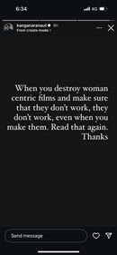Kangana Ranaut recently shared a cryptic post on 'women-centric cinema' amid Jigra's modest box office opening. Kangana Ranaut recently shared a cryptic post on 'women-centric cinema' amid Jigra's modest box office opening.