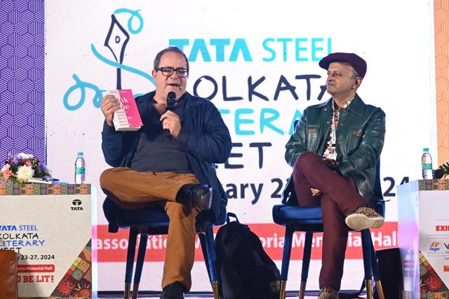 Mark Gevisser with Sandip Roy at the Kolkata Literary Meet 2024. (Courtesy the Kolkata Literary Meet) Mark Gevisser with Sandip Roy at the Kolkata Literary Meet 2024. (Courtesy the Kolkata Literary Meet)