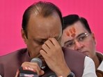 Ajit Pawar during press conference at MCA lounge, Churchgate in Mumbai, India, on Friday, October 11.