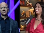 The image shows Mallika Sherawat, who revealed what it was like to meet Jeff Bezos while appearing in a podcast with BeerBiceps. 