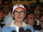 Srinagar: Jammu and Kashmir Chief Minister-designated Omar Abdullah talks with the media after watching the Legends League cricket match between Southern Super Stars and Konark Suryas Odisha, at Bakshi Stadium in Srinagar, Saturday, Oct. 12, 2024. (PTI Photo)(PTI10_12_2024_000276A) Srinagar: Jammu and Kashmir Chief Minister-designated Omar Abdullah talks with the media after watching the Legends League cricket match between Southern Super Stars and Konark Suryas Odisha, at Bakshi Stadium in Srinagar, Saturday, Oct. 12, 2024. (PTI Photo)(PTI10_12_2024_000276A)