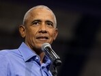 Former US President Barack Obama campaigns for US Vice President and Democratic presidential candidate Kamala Harris in Pittsburgh, Pennsylvania, on October 10, 2024. 