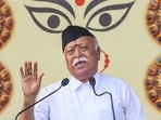 Rashtriya Swayamsevak Sangh (RSS) chief Mohan Bhagwat speaks during a function organised on the occasion of 'Vijayadashami', in Nagpur, Saturday, Oct. 12, 2024. Rashtriya Swayamsevak Sangh (RSS) chief Mohan Bhagwat speaks during a function organised on the occasion of 'Vijayadashami', in Nagpur, Saturday, Oct. 12, 2024.