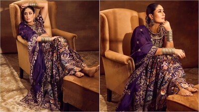 Kareena Kapoor shares festive Dussehra wishes while flaunting a breathtaking purple lehenga. (Instagram/@kareenakapoorkhan) Kareena Kapoor shares festive Dussehra wishes while flaunting a breathtaking purple lehenga. (Instagram/@kareenakapoorkhan)