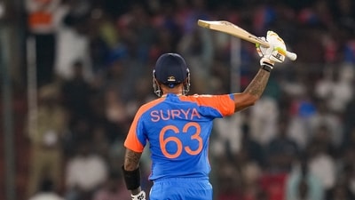 Hyderabad: India's captain Suryakumar Yadav celebrates his half century during the third and final T20 International cricket match between India and Bangladesh. (PTI) Hyderabad: India's captain Suryakumar Yadav celebrates his half century during the third and final T20 International cricket match between India and Bangladesh. (PTI)