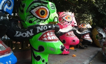 Ravan Effigy at Titarpur, West Delhi at Mahendra and Subhash Rawan vala 
Photo: Anurag Mehra