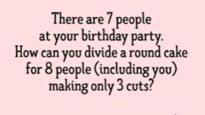 Social media users engaged with a tricky cake-cutting puzzle, sharing various creative solutions. (Instagram/br4inteaserhub) Social media users engaged with a tricky cake-cutting puzzle, sharing various creative solutions. (Instagram/br4inteaserhub)