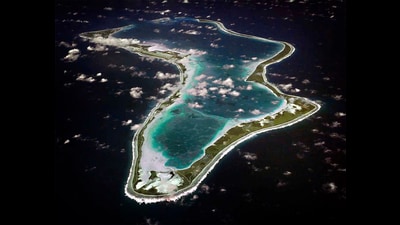 This image realeased by the U.S. Navy shows an aerial view of Diego Garcia. (U.S. Navy via AP) (AP) This image realeased by the U.S. Navy shows an aerial view of Diego Garcia. (U.S. Navy via AP) (AP)
