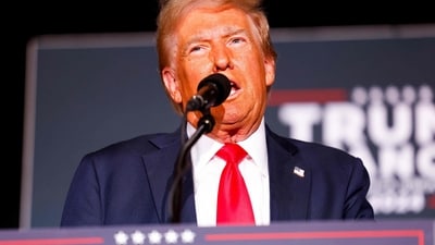 Republican presidential nominee, former U.S. President Donald Trump, speaks at a rally at the Gaylord Rockies Resort and Convention Center (Getty Images via AFP) Republican presidential nominee, former U.S. President Donald Trump, speaks at a rally at the Gaylord Rockies Resort and Convention Center (Getty Images via AFP)