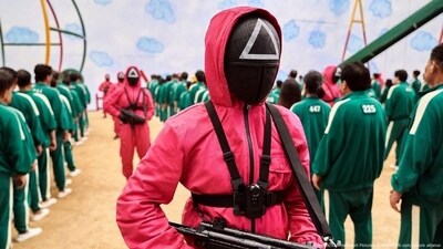 The iconic imagery of 'Squid Game' is part of its appeal. (Netflix/Entertainment Pictures/ZUMAPRESS.com/picture alliance ) The iconic imagery of 'Squid Game' is part of its appeal. (Netflix/Entertainment Pictures/ZUMAPRESS.com/picture alliance )