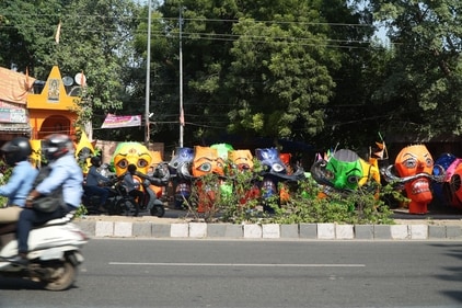 Rawan effigies in Titarpur near Tagore Garden Metro station Rawan effigies in Titarpur near Tagore Garden Metro station