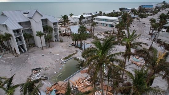 Debris lies scattered on Manasota Key, Fla., following the passage of Hurricane Milton, Friday, Oct. 11, 2024. (AP Photo/Rebecca Blackwell) (AP)