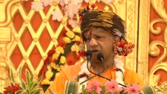 Yogi Adityanath during the Dussehra event in Gorakhpur. (ANI)