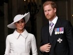Prince Harry and Meghan Markle, Duke and Duchess of Sussex leave after a service of thanksgiving for the reign of Queen Elizabeth II at St Paul's Cathedral in London, Friday, June 3, 2022 on the second of four days of celebrations to mark the Platinum Jubilee.