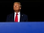 Republican presidential nominee former President Donald Trump arrives for a campaign rally at Grand Sierra Resort and Casino, 