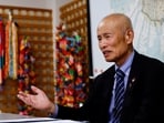 Japan Confederation of A- and H-Bomb Sufferers Organizations (Nihon Hidankyo) co-chair Toshiyuki Mimaki, who survived the 1945 atomic bombing of Hiroshima, gestures as he speaks during an interview with Reuters on the following day of Nihon Hidankyo winning the 2024 Nobel Peace Prize, in Hiroshima, western Japan, October 12, 2024. REUTERS/Kim Kyung-Hoon(REUTERS)