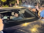 Salman Khan arriving at the Lilavati Hospital on Saturday