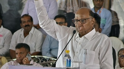 NCP-(SCP) chief Sharad Pawar addressed a press conference with allies Shiv Sena (UBT) and the Congress to release the "White paper" listing out the alleged failures of the Maharashtra government. (File image) (UDAY DEOLEKAR)