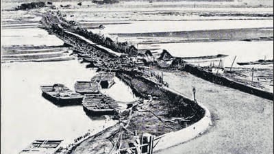 The bridge of boats at the Shahdara side. (ASI) The bridge of boats at the Shahdara side. (ASI)