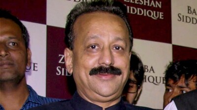 Three unidentified persons fired at Baba Siddiqui in Mumbai's Bandra East on Saturday evening. (PTI) Three unidentified persons fired at Baba Siddiqui in Mumbai's Bandra East on Saturday evening. (PTI)