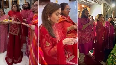 Ambani family shines in ethnic attire during Navratri festivities (Instagram) Ambani family shines in ethnic attire during Navratri festivities (Instagram)