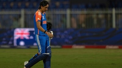 India's captain Harmanpreet Kaur walks off the field after losing to Australia during the ICC Women's T20 World Cup. (AP) India's captain Harmanpreet Kaur walks off the field after losing to Australia during the ICC Women's T20 World Cup. (AP)