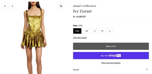 Taylor's outfit costs  ₹66,800. (anniesibiza.com)