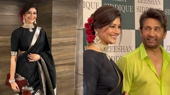 Pooja Batra, who lives in the US and is not spotted often in public, also made a rare appearance at this year’s party and posed for pictures with Shekhar Suman.(Instagram)