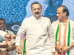 Mumbai, India - Feb. 10, 2024: Three-time MLA Baba siddique join NCP in the presence of Ajit pawar, Sunil Tatkare and Praful Patel at Bandra in mumbai today in Mumbai, India, on Saturday, February 10, 2024. (Photo by Satish Bate/ Hindustan Times) (Hindustan Times) Mumbai, India - Feb. 10, 2024: Three-time MLA Baba siddique join NCP in the presence of Ajit pawar, Sunil Tatkare and Praful Patel at Bandra in mumbai today in Mumbai, India, on Saturday, February 10, 2024. (Photo by Satish Bate/ Hindustan Times) (Hindustan Times)