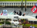 “Trump boat parade flies Swastika flag, wears “Make America White Again” hats, and salutes, “Heil Trump! White Power!”," one x user wrote. “Trump boat parade flies Swastika flag, wears “Make America White Again” hats, and salutes, “Heil Trump! White Power!”," one x user wrote.