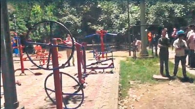 A screengrab shows the gym machine at the park where the kid was killed. (HT Photo) A screengrab shows the gym machine at the park where the kid was killed. (HT Photo)