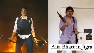 Alia Bhatt's scenes in Jigra have been recreated by influencer Chandni Alia Bhatt's scenes in Jigra have been recreated by influencer Chandni