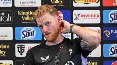 England's captain Ben Stokes gestures during a press conference at the Multan Cricket Stadium in Multan on October 14, 2024, on the eve of second Test cricket match between Pakistan and England. Stokes was named in the England team for the second Test against Pakistan starting in Multan from October 15, after recovering from a hamstring injury, the England and Wales Cricket Board said. (Photo by Farooq NAEEM / AFP) (AFP) England's captain Ben Stokes gestures during a press conference at the Multan Cricket Stadium in Multan on October 14, 2024, on the eve of second Test cricket match between Pakistan and England. Stokes was named in the England team for the second Test against Pakistan starting in Multan from October 15, after recovering from a hamstring injury, the England and Wales Cricket Board said. (Photo by Farooq NAEEM / AFP) (AFP)