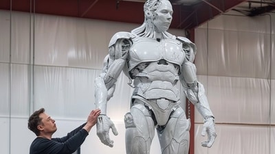At Tesla's AI Day, Elon Musk introduced the Robotaxi, Robovan, and Optimus robots At Tesla's AI Day, Elon Musk introduced the Robotaxi, Robovan, and Optimus robots