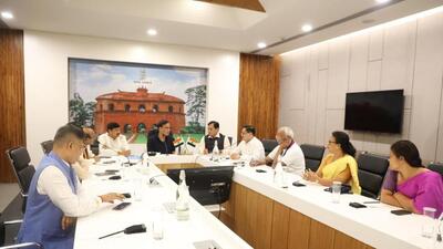 In a post on X, the Assam BJP on Sunday said discussions were held regarding the upcoming by-election in the state at the meeting. (X/BJP4Assam) In a post on X, the Assam BJP on Sunday said discussions were held regarding the upcoming by-election in the state at the meeting. (X/BJP4Assam)