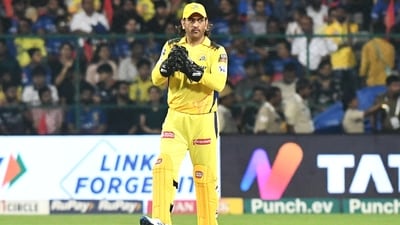 Chennai Super Kings' MS Dhoni during the match against Royal Challengers Bengaluru in the Indian Premier League 2024, at M. Chinnaswamy Stadium (ANI) Chennai Super Kings' MS Dhoni during the match against Royal Challengers Bengaluru in the Indian Premier League 2024, at M. Chinnaswamy Stadium (ANI)