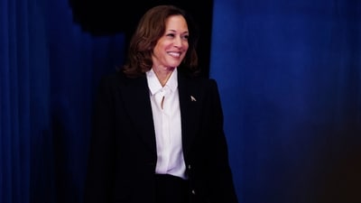 Democratic presidential candidate, Vice President Kamala Harris takes the stage during a campaign rally at the Williams Arena at Minges Coliseum on the campus of East Carolina University. (Photo by CHIP SOMODEVILLA / GETTY IMAGES NORTH AMERICA / Getty Images via AFP) (Getty Images via AFP) Democratic presidential candidate, Vice President Kamala Harris takes the stage during a campaign rally at the Williams Arena at Minges Coliseum on the campus of East Carolina University. (Photo by CHIP SOMODEVILLA / GETTY IMAGES NORTH AMERICA / Getty Images via AFP) (Getty Images via AFP)