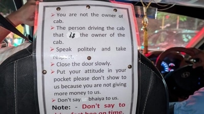 A cab driver's list of six rules for passengers has gone viral on Reddit.