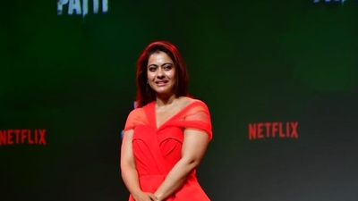 At the trailer launch, Kajol stunned in a bright red lace gown. "This being the first time I play a police officer, I can't wait for my fans to see me in this new avatar," she said. 