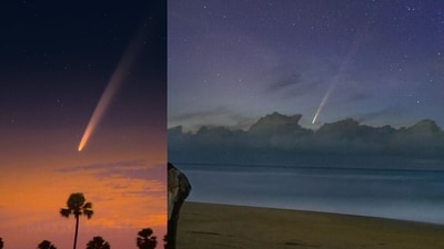 Stargazers in India captured rare Comet C/2023 A3, last seen 80,000 years ago, in early October. Stargazers in India captured rare Comet C/2023 A3, last seen 80,000 years ago, in early October.
